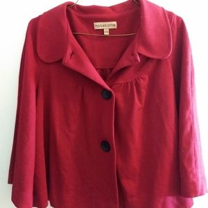 Red Cropped Peacoat